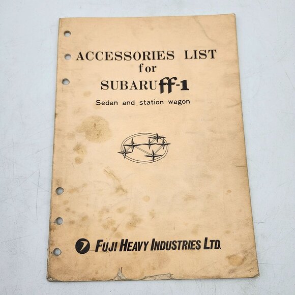 Subaru Sedan Station Wagon FF-1 Accessories List Catalog Fuji Heavy Industries - Picture 1 of 3